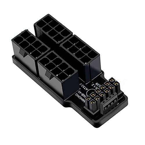 NFHK 12VHPWR ATX3.0 PCI-E 5.0 Power Modular Adapter auf Vier ATX 8P Up Angled 90 Degree für 4080 5090TI 16Pin 12+4P Grafikkarte von NFHK