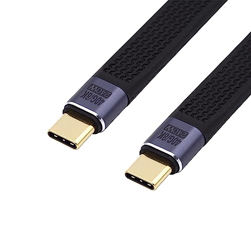NFHK 240W Typ-C USB-C Stecker auf Stecker USB4 40Gbps 100W 8K Flaches Slim FPC Datenkabel für Laptop Telefon 13cm von NFHK
