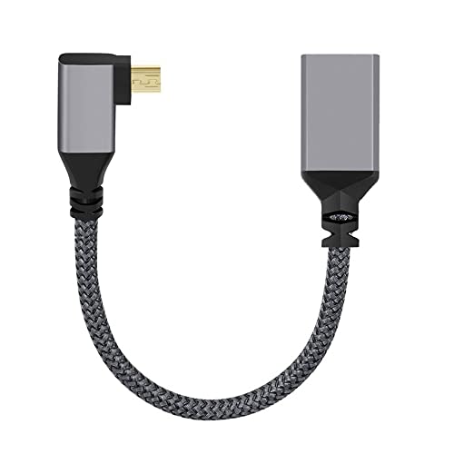 NFHK 4K Typ-D Micro HDMI 1.4 Stecker 90 Grad links abgewinkelt auf HDMI Buchse Verlängerungskabel für DV MP4 Kamera DC Laptop von NFHK