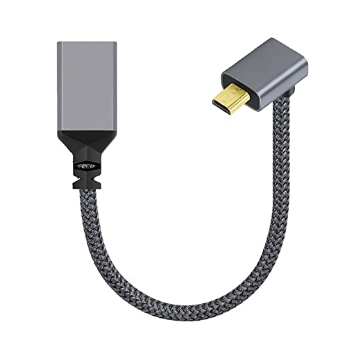 NFHK 4K Typ-D Micro HDMI 1.4 Stecker 90 Grad nach oben abgewinkelt auf HDMI Buchse Verlängerungskabel für DV MP4 Kamera DC Laptop von NFHK