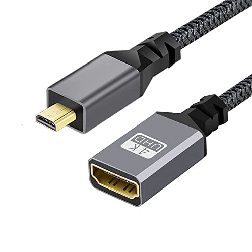 NFHK 4K Type-D Micro HDMI 1.4 Stecker auf HDMI Buchse Verlängerungskabel für DV MP4 Kamera DC Laptop von NFHK