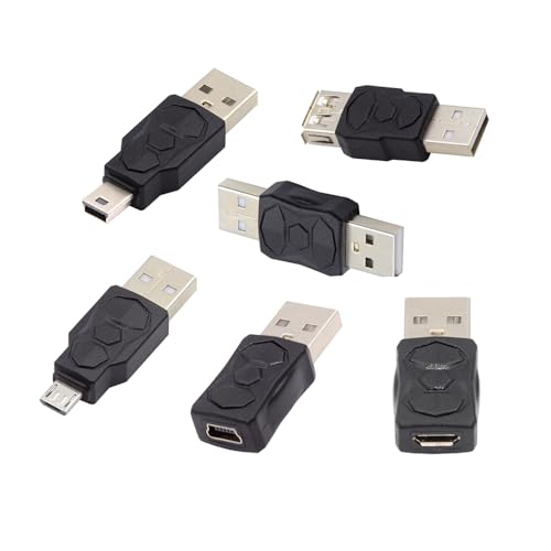 NFHK 6 Stück/Charge Typ-A Micro-USB 2.0 Mini-USB 5-poliger Stecker auf Buchse, Verlängerungsdaten-Netzadapter von NFHK
