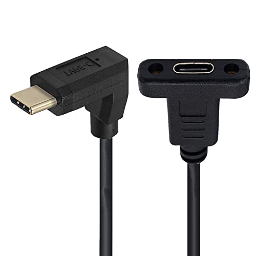 NFHK 90 Grad nach oben und unten abgewinkelt, USB-C USB 3.1 Typ C Stecker auf Buchse, Verlängerungsdatenkabel, 30 cm von NFHK