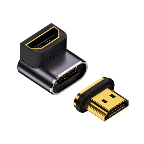 NFHK 90 Grad nach unten abgewinkelter magnetischer 8K Typ A HDMI 2.1 Stecker auf Buchse, gerader Video-Adapter für Laptop HDTV NFHK 90 Grad nach unten abgewinkelter magnetischer 8K Typ A HDMI 2.1 Stecker auf Buchse, gerader Video-Adapter für Laptop HDTV von NFHK