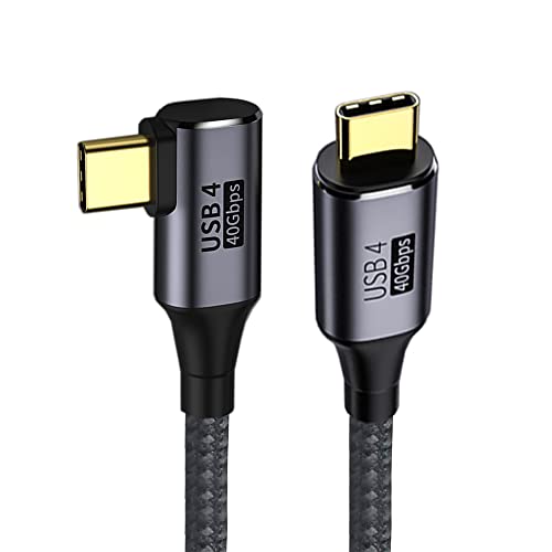 NFHK Abgewinkeltes USB4-Kabel, 40 Gbit/s mit 100 W Aufladung und 8 K, 5 K @ 60 Hz, USB 4.0, kompatibel mit Thunderbolt3/4, 30 cm von NFHK