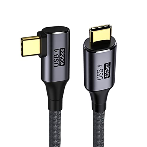 NFHK Abgewinkeltes USB4-Kabel, 40 Gbit/s mit 100 W Aufladung und 8 K @ 60 Hz, 5 K @ 60 Hz, USB 4.0, kompatibel mit Thunderbolt3/4, 100 cm von NFHK