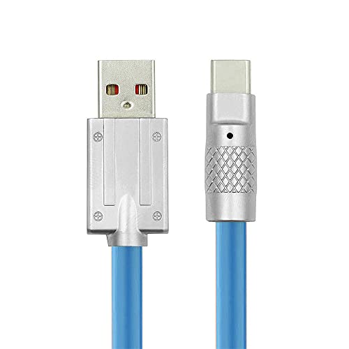 NFHK Blaues USB-A Typ A zu USB-C Flüssigsilikon Ultra Soft 120W Leistung USB2.0 Daten Kabel Schnellladung für Laptop Tablet Phone 100CM von NFHK