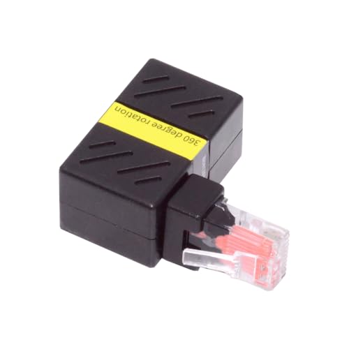 NFHK CAT6 UTP Stecker auf Buchse, 360 Grad abgewinkelt, drehbarer Adapter, RJ45 8P8C 1000 Mbps für LAN-Ethernet-Netzwerk von NFHK