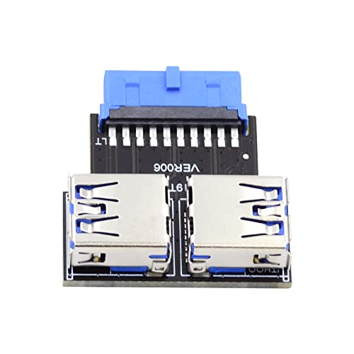 NFHK Dual USB 3.0 A Typ Buchse auf Motherboard 20/19 Pin Box Header Slot Adapter 5Gbps Horizontal Typ PCBA von NFHK