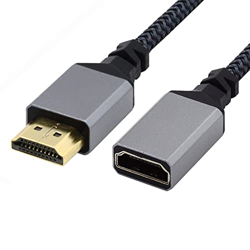 NFHK HDMI 1.4 Typ A Stecker auf A Buchse, Verlängerungskabel, gerader Stecker, 90 Grad, unterstützt HDTV 4K 60Hz 3D von NFHK