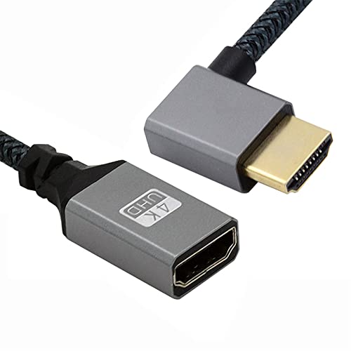 NFHK HDMI 1.4 Typ A Stecker auf A Buchse Verlängerungskabel links gewinkelt 90 Grad Unterstützung HDTV 4K 60Hz 3D von NFHK