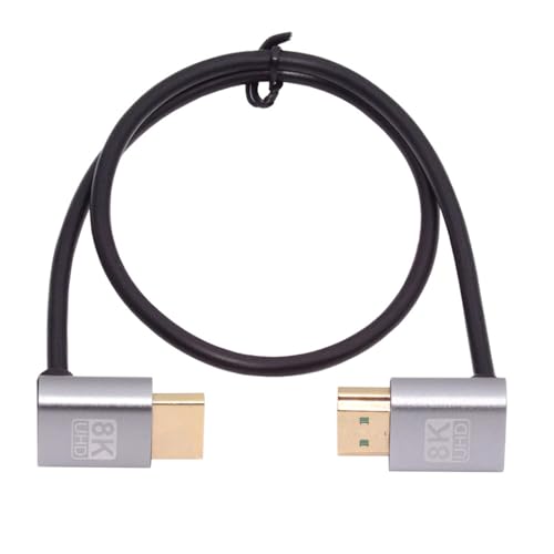 NFHK HDMI 2.1 Ultra Dünnes HDTV Kabel 8K 4K Hyper Super Flexibles Schlankes Kabel Abwärts gewinkelt bis Aufwärts gewinkelt 90 Grad Typ-A für Computer HDTV von NFHK