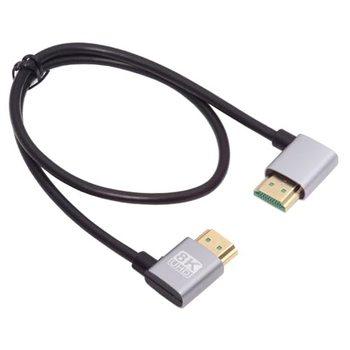 NFHK HDMI 2.1 Ultra Dünnes HDTV Kabel 8K 4K Hyper Super Flexibles Schlankes Kabel Links gewinkelt auf Rechts gewinkelt 90 Grad Typ-A für Computer HDTV von NFHK