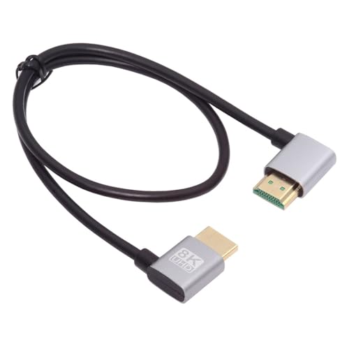 NFHK HDMI 2.1 Ultra Dünnes HDTV Kabel 8K 4K Hyper Super Flexibles Slim Kabel Links gewinkelt zu Links gewinkelt 90 Grad Typ-A für Computer HDTV von NFHK