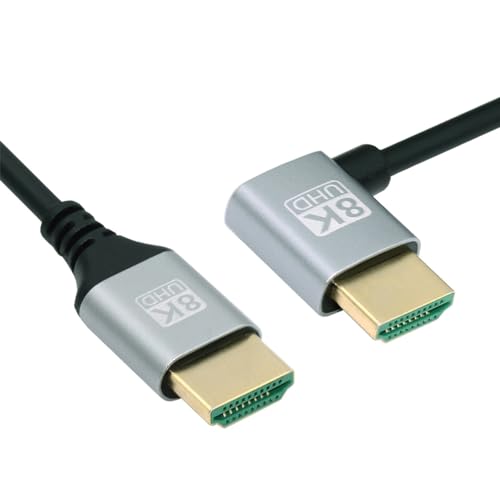 NFHK HDMI 2.1 Ultradünnes HDTV-Kabel 8K 4K Hyper Superflexibles schmales Kabel links abgewinkelt 90 Grad Typ-A-Stecker auf Stecker für Computer HDTV 50 cm NFHK HDMI 2.1 Ultradünnes HDTV-Kabel 8K 4K Hyper Superflexibles schmales Kabel links abgewinkelt 90 Grad Typ-A-Stecker auf Stecker für Computer HDTV 50 cm von NFHK