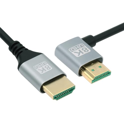 NFHK HDMI 2.1 Ultradünnes HDTV-Kabel 8K 4K Hyper Superflexibles schmales Kabel rechtwinkliger 90-Grad-Typ-A-Stecker auf Stecker für Computer HDTV 100 cm NFHK HDMI 2.1 Ultradünnes HDTV-Kabel 8K 4K Hyper Superflexibles schmales Kabel rechtwinkliger 90-Grad-Typ-A-Stecker auf Stecker für Computer HDTV 100 cm von NFHK