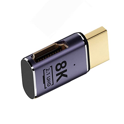 NFHK HDMI Stecker auf HDMI 2.1 Buchse Flach Horizontal 90 Grad Linksgewinkelt UHD Verlängerungsadapter Unterstützt 8K 60hz HDTV von NFHK