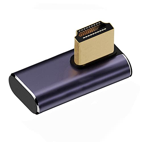 NFHK HDMI Stecker auf HDMI 2.1 Buchse Vertikal 90 Grad Links unten abgewinkelt Low Profile UHD Verlängerungsadapter Unterstützt 8K 60hz HDTV von NFHK