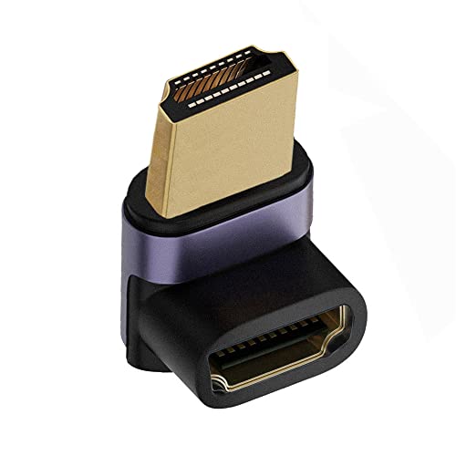 NFHK HDMI Stecker auf HDMI 2.1 Buchse Vertikal 90 Grad nach Oben gewinkelt UHD Verlängerungsadapter Unterstützt 8K 60hz HDTV von NFHK