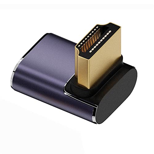 NFHK HDMI Stecker auf HDMI 2.1 Buchse Vertikal 90 Grad nach unten gewinkelt Low Profile UHD Verlängerungsadapter Unterstützt 8K 60hz HDTV von NFHK