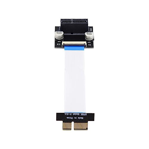 NFHK Low Profile PCI-E Express 1X Slot Riser Card Extender Extension Ribbon Flex Relocate Kabel 10 cm 90 Grad abgewinkelt NFHK Low Profile PCI-E Express 1X Slot Riser Card Extender Extension Ribbon Flex Relocate Kabel 10 cm 90 Grad abgewinkelt von NFHK