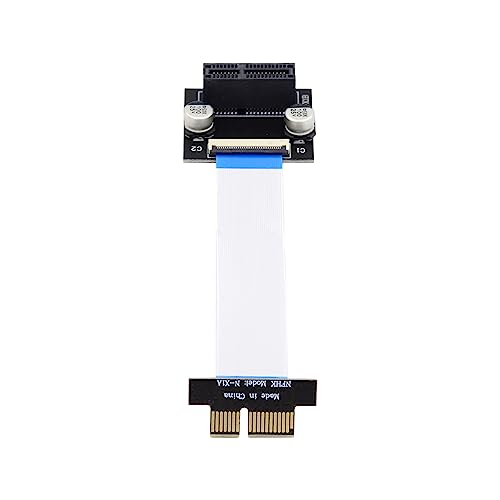 NFHK Low Profile PCI-E Express 1X Slot Riser Card Extender Extension Ribbon Flex Relocate Kabel 10 cm 90 Grad abgewinkelt von NFHK