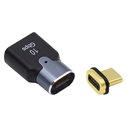 NFHK Magnetischer 10 Gbit/s Typ-C-Stecker auf USB-3.0-Buchse, OTG-Datenadapter, gerader Anschluss für Laptop, Handy von NFHK