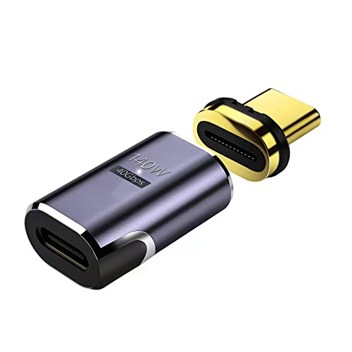 NFHK Magnetischer Anschluss USB 4 140 W 40 Gbit/s USB4 Typ C Stecker auf Buchse Adapter Stromdaten 8K Video für Laptop Handy von NFHK