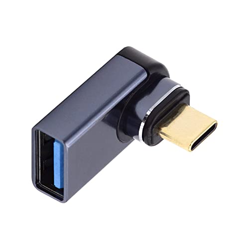 NFHK Magnetischer Stecker 10Gbps Typ C Stecker auf USB3.0 Buchse 90 Grad Low Profile abgewinkelt OTG Daten Adapter für Laptop Telefon von NFHK
