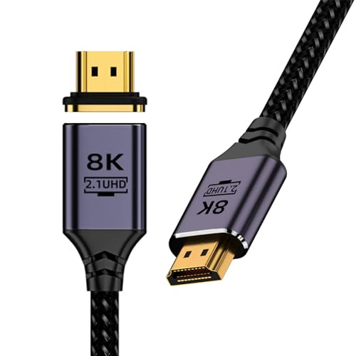 NFHK Magnetischer Stecker 8K Typ A HDMI 2.1 Stecker auf geraden Stecker Videokabel für Laptop HDTV 100CM von NFHK