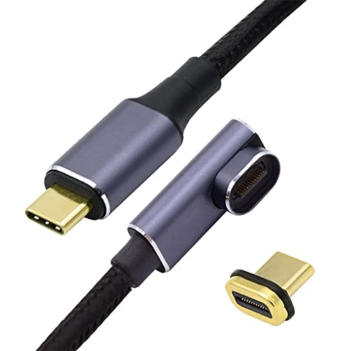 NFHK Magnetischer Stecker USB4 Kabel 20Gbps Low Profile gewinkelt 90 Grad mit 100W Aufladung und 8K@60Hz 5K@60Hz USB4.0 von NFHK