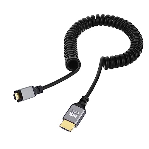 NFHK Micro HDMI 1.4 Stecker auf HDMI Stecker 4K 60hz Stretch Spulenkabel gerader Stecker für HDTV Computer Laptop Monitor NFHK Micro HDMI 1.4 Stecker auf HDMI Stecker 4K 60hz Stretch Spulenkabel gerader Stecker für HDTV Computer Laptop Monitor von NFHK