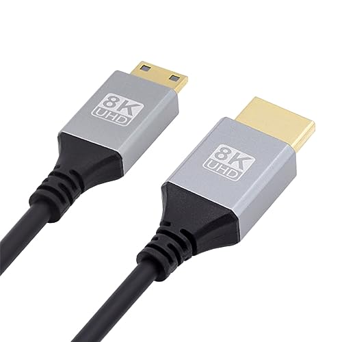 NFHK Mini HDMI 2.1 Ultradünnes HDTV-Kabel 8K 4K Hyper Super Flexible Slim Cord Typ-A auf Typ-C für Kamera HDTV 200CM von NFHK