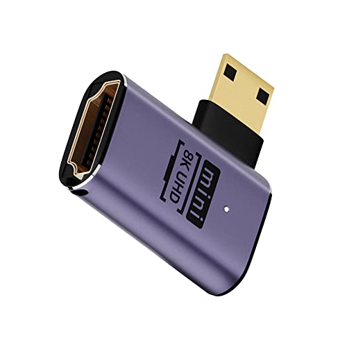 NFHK Mini-HDMI-Stecker auf HDMI 2.1-Buchse, UHD-Verlängerung, goldfarben, unterstützt 8K 60 Hz HDTV von NFHK