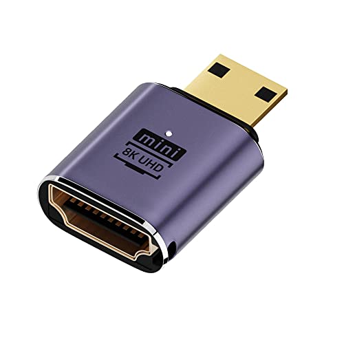 NFHK Mini HDMI Stecker auf HDMI 2.1 Buchse UHD Verlängerung Gold Konverter Adapter Unterstützung 8K 60Hz HDTV von NFHK