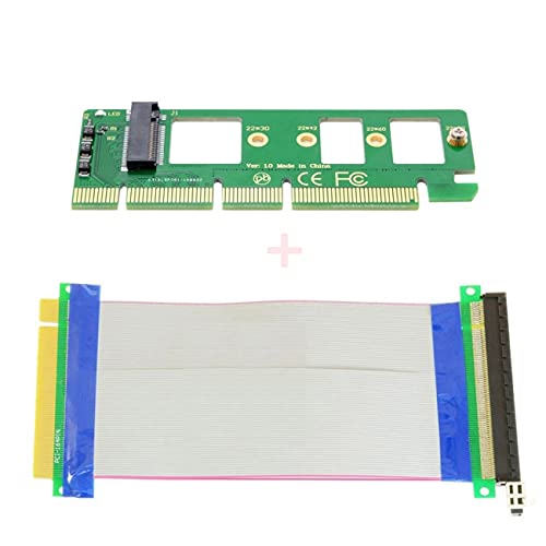 NFHK NGFF M-Key NVME AHCI SSD auf PCI-E 3.0 16x x16 Vertikaler Adapter mit Kabel Stecker auf Buchse Verlängerung von NFHK