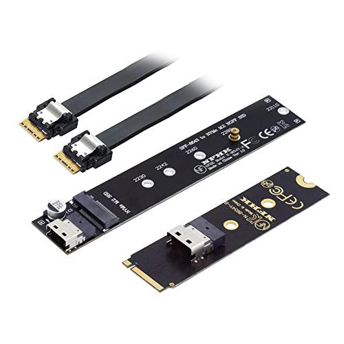 NFHK NGFF M-Key NVME Stecker auf Buchse Verlängerungskabel 40cm mit SFF-8654 Stecker für Mainboard SSD 2280/22110 von NFHK