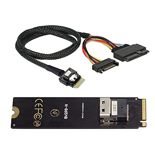 NFHK NGFF M-Key NVME auf SFF-8654 Slimline SAS-Kartenadapter und U.2 U2 SFF-8639 NVME PCIe SSD-Kabel für Mainboard SSD von NFHK