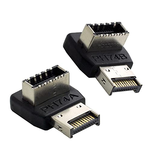 NFHK Overmold USB 3.1 Frontplatten-Header, Stecker auf Buchse, Typ E, Motherboard-Verlängerungsdatenadapter, 2 Stück von NFHK