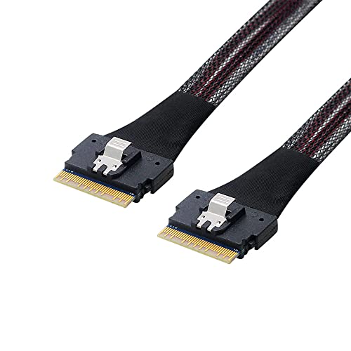 NFHK PCI-E Slimline SAS 4.0 SFF-8654 8i 74pin Host auf SFF-8654 74pin Slim SAS Target Kabel 50cm von NFHK