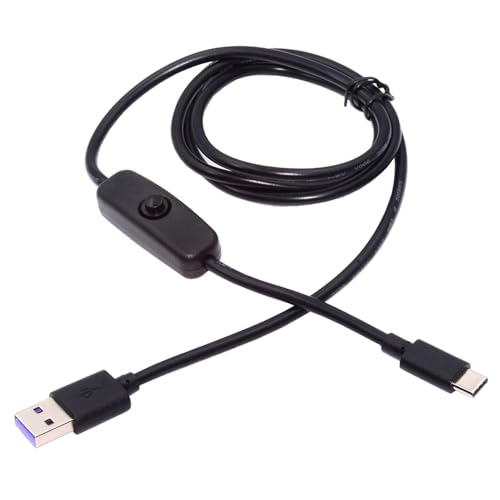 NFHK Typ-C USB 2.0 auf Typ-A-Kabel mit Ein-/Aus-Schalter-Taste, USB-C für DC 5 V Schreibtischlampe, Ventilator, Kamera von NFHK