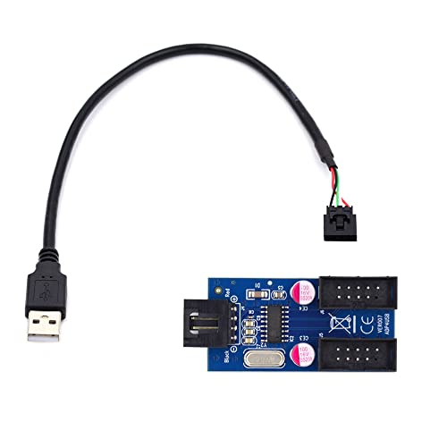 NFHK USB 2.0 Typ-A Stecker 1 auf 2 Buchsen Motherboard 9pin Header Erweiterung HUB Stecker Adapter Port Multilier von NFHK
