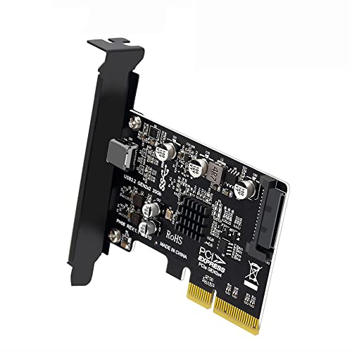 NFHK USB 3.2 Gen2 Typ-C 20Gbps USB-C auf PCI-E 4X Express Card Adapter für Desktop Motherboard von NFHK