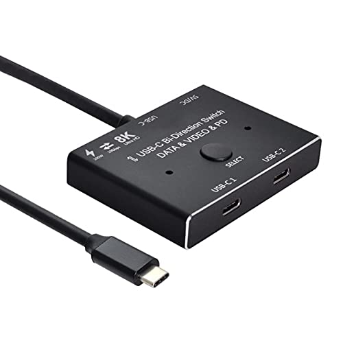 NFHK USB-C Type-C Bi-Direction Switch MST 1 to 2 Hub Support Video Data PD 8K@30hz 100W 10Gbps von NFHK