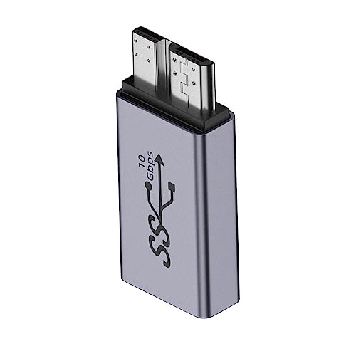 NFHK USB-C USB 3.1 Typ A Buchse auf Micro-USB 3.0 Stecker, Datenadapter 10 Gbit/s Datenleistung für Laptop SSD Disk von NFHK