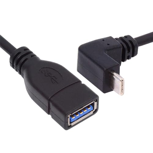 NFHK USB-C USB 3.1 Typ-C-Stecker auf USB 3.0-A-Buchse, 10 Gbit/s, OTG-Datenkabel, nach oben nach unten abgewinkelt, NF-UC-200-UP von NFHK