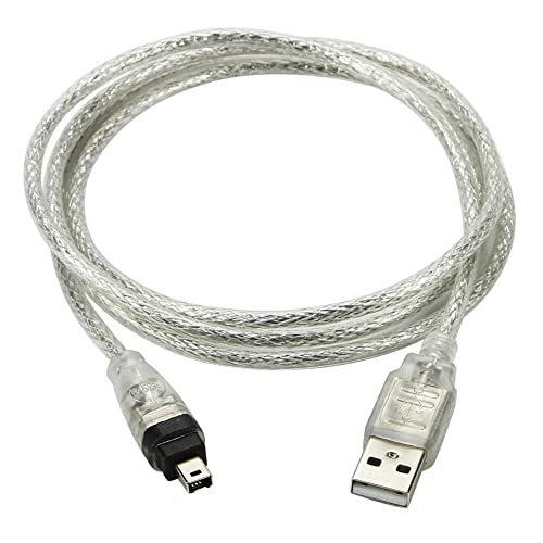 NFHK USB-Stecker auf Firewire IEEE 1394 4-poliger iLink-Adapterkabel für DCR-TRV75E DV 1 m USB-Firewire-Kabel von NFHK