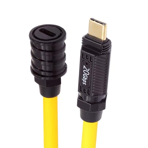 NFHK Ultra Soft High Flex USB-C USB4 Kabel 20 Gbit/s 140 W 8K für Gaming Tastatur Maus Typ-C Stecker auf Buchse Verlängerungskabel Strom und Daten 20 cm von NFHK