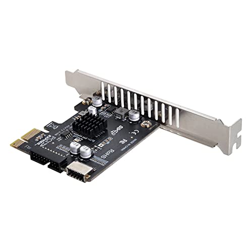 NFHK VL805 Adapter für Motherboard, 5 Gbit/s Typ-E USB 3.1 Frontpanel Buchse & USB 2.0 auf PCI-E 1X Express Karte von NFHK