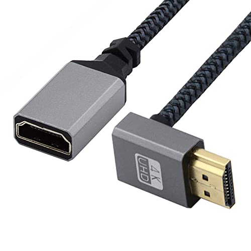 NFHK Verlängerungskabel, 90 Grad abgewinkelt, HDMI 1.4 Typ A Stecker auf A Buchse, unterstützt HDTV 4K 60hz 3D von NFHK